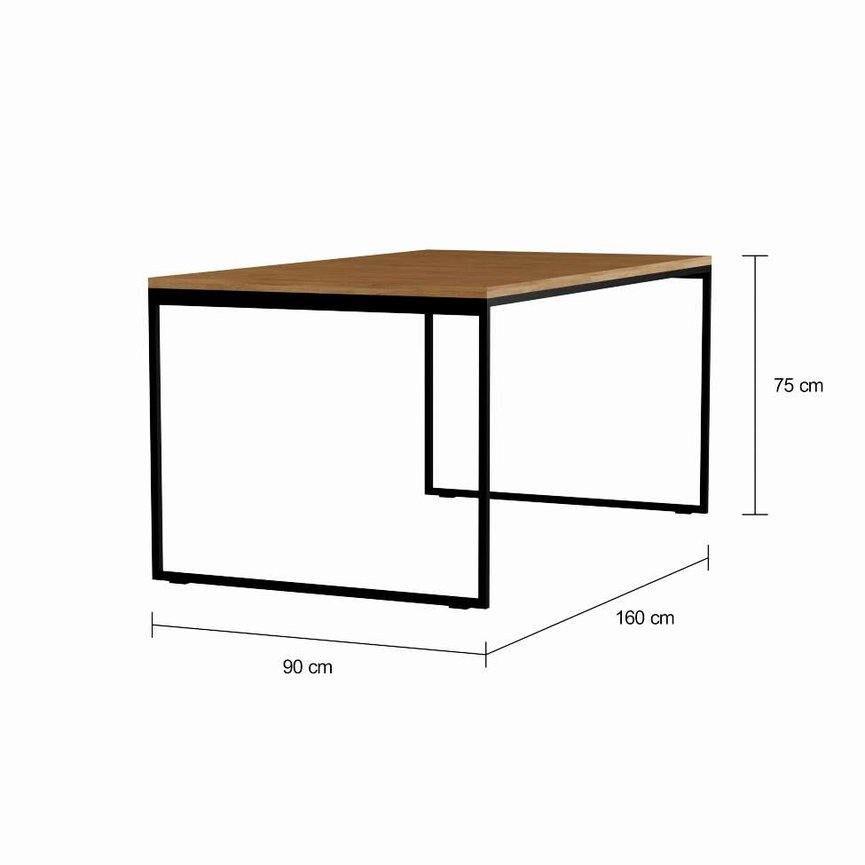 mobly mesa de jantar retangular industrial dallas carvalho e preta 160 cm 2200 028228 4