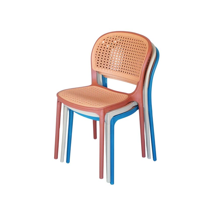 なぽリタン  Cadeira Positano em Polipropileno Encosto e Assento Textura Rattan